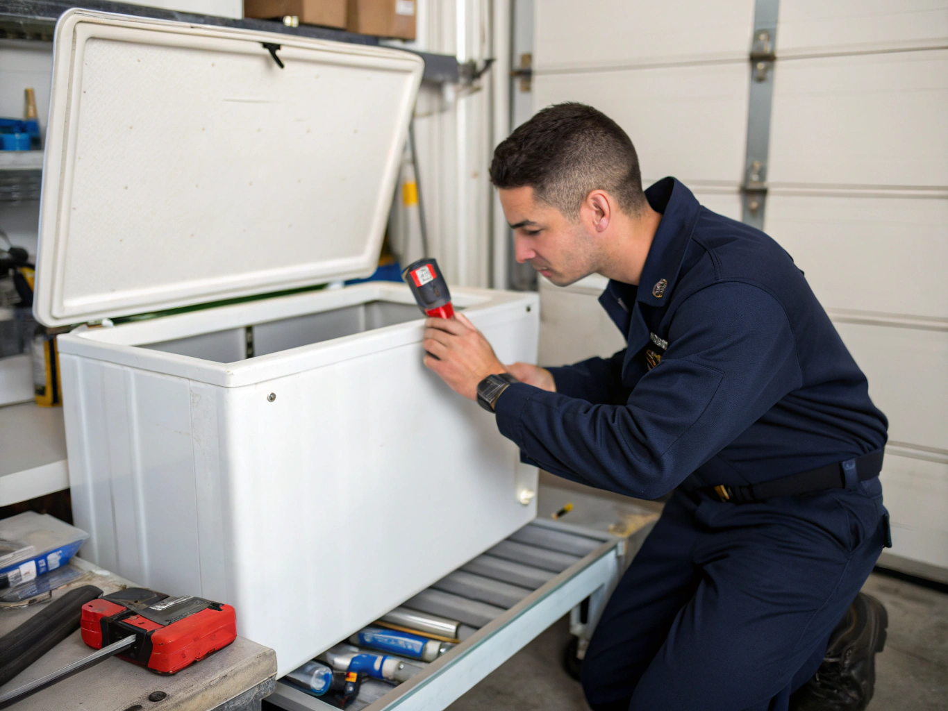 Stand-alone and chest freezer defrost system maintenance