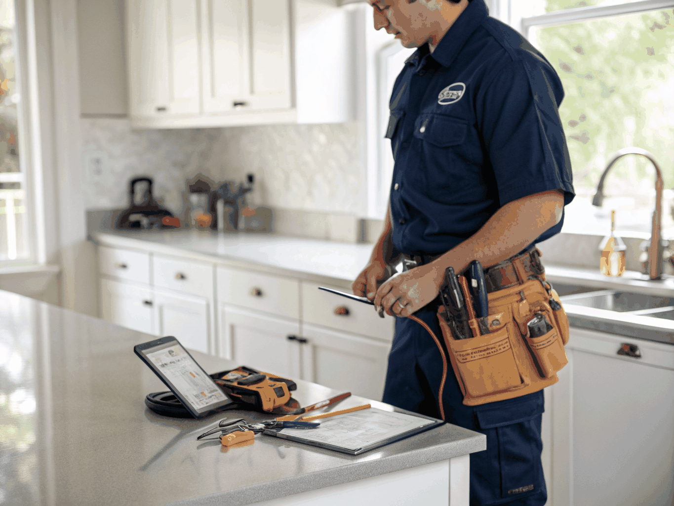 Over the range LG microwave with diagnostic tools ready