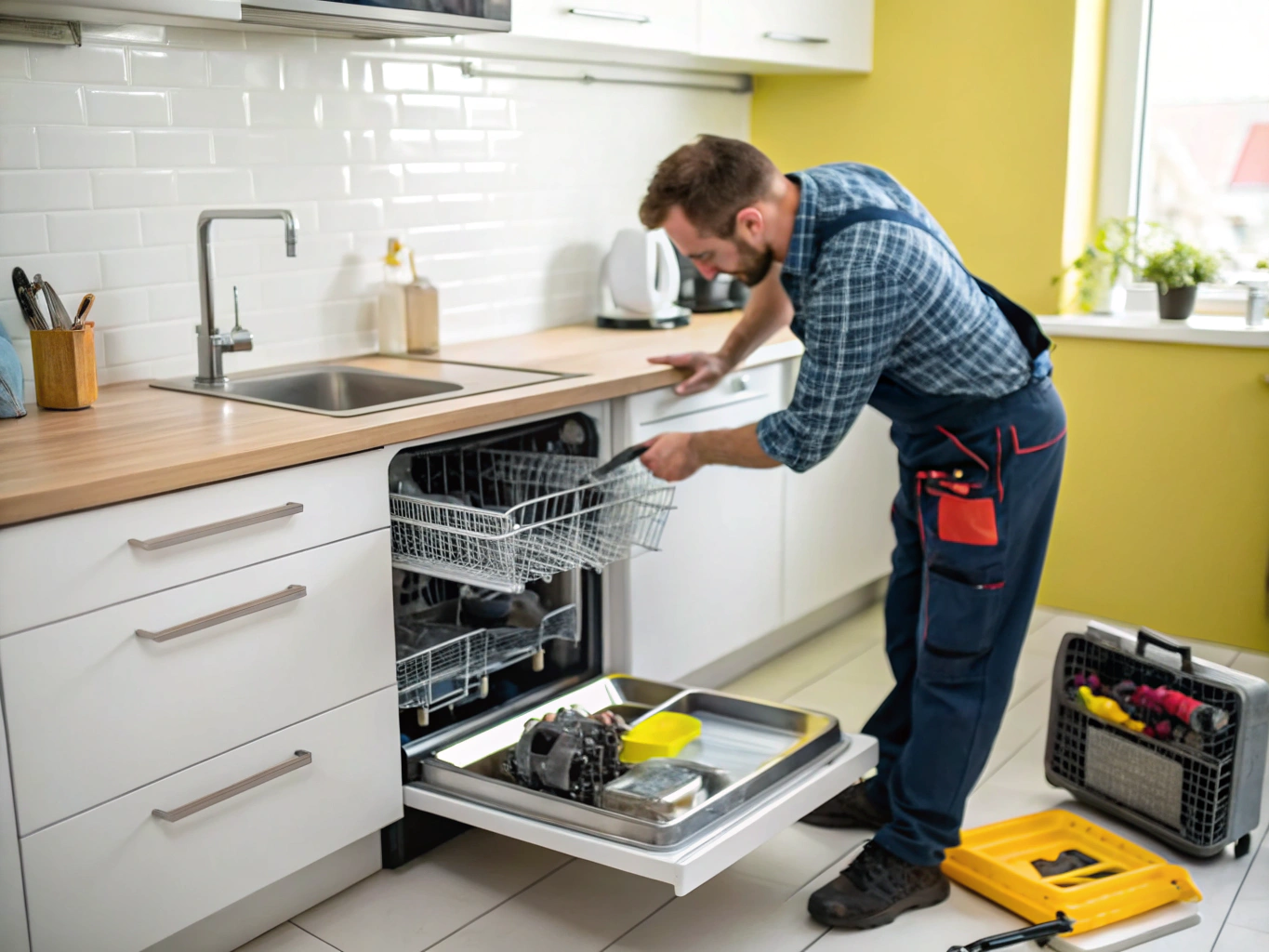 Built-in Samsung dishwasher repair in kitchen