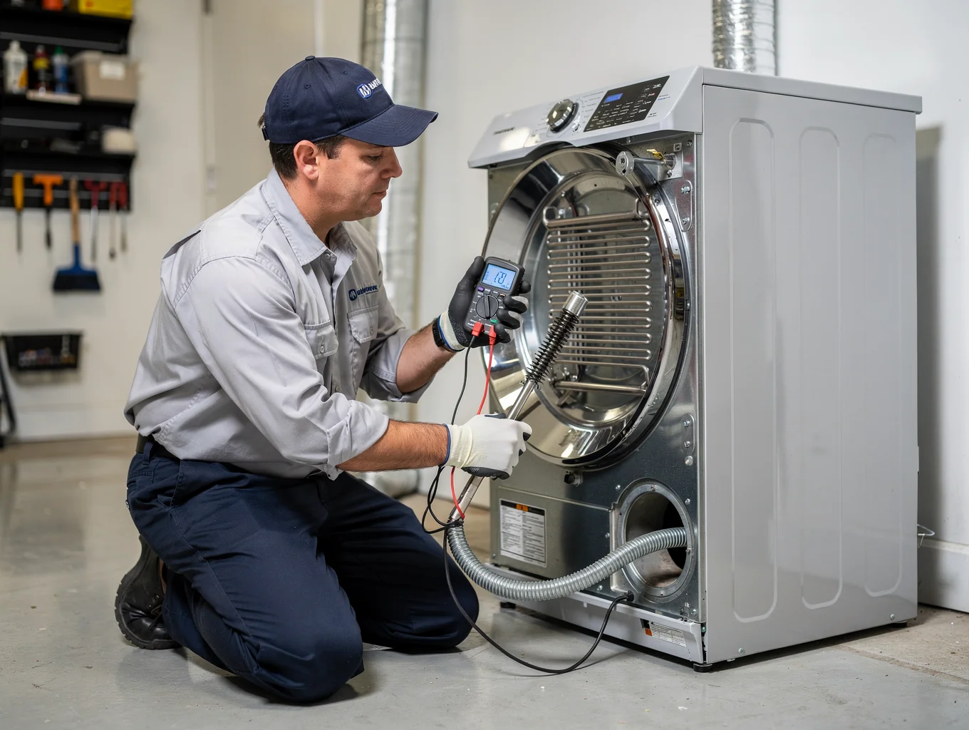 Electric and gas dryer inspection and component testing