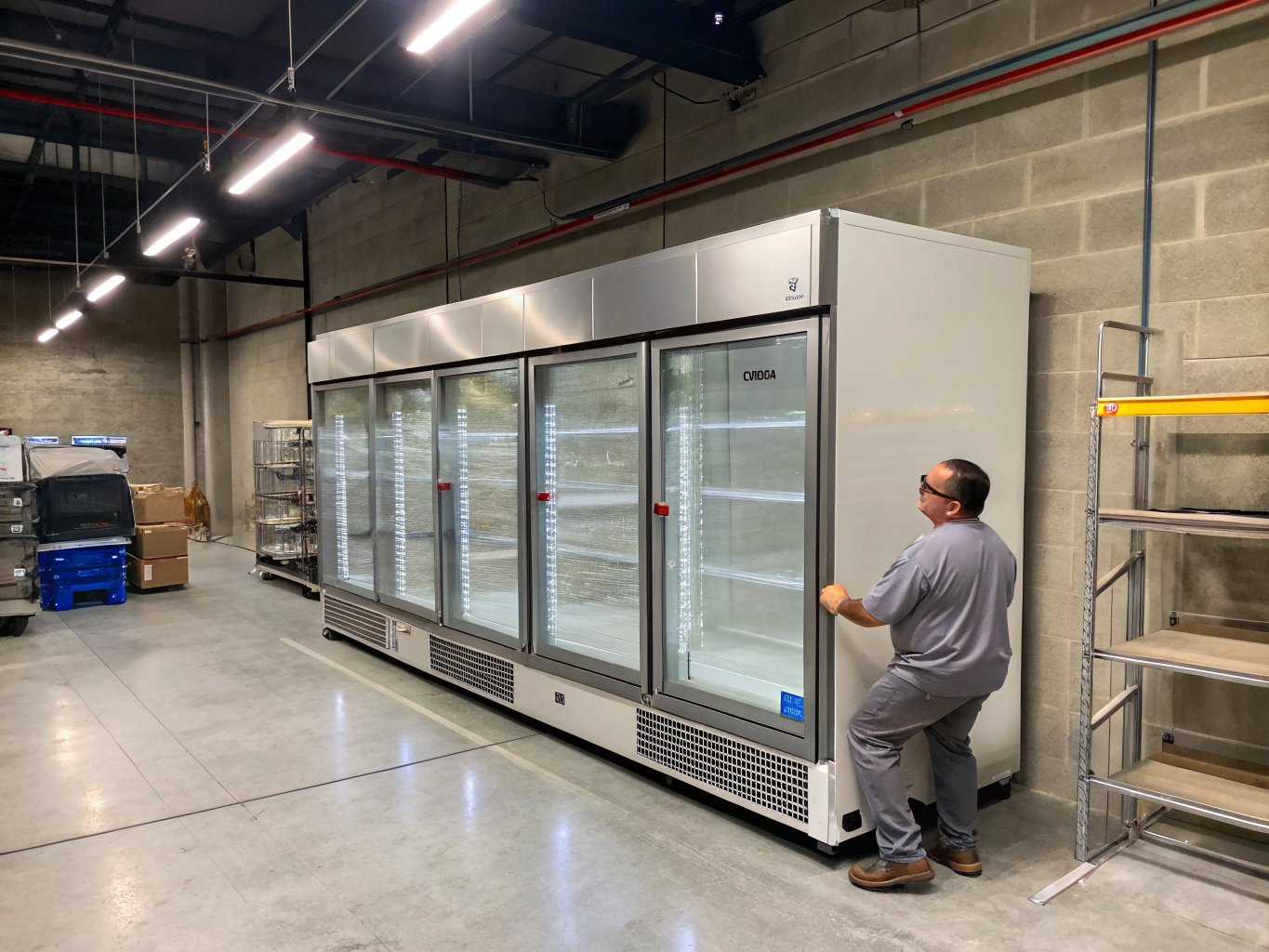 Stand-alone freezer coil and defrost system servicing