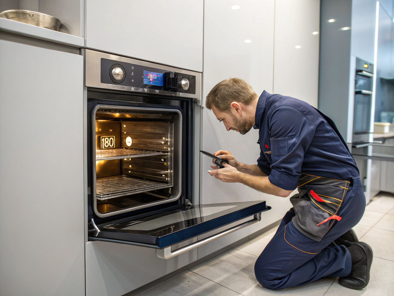 Built-in wall oven heating element testing